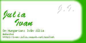 julia ivan business card