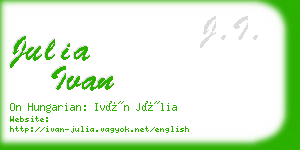 julia ivan business card